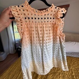 Anthropologie Ruffled Eyelet Top | Ollari